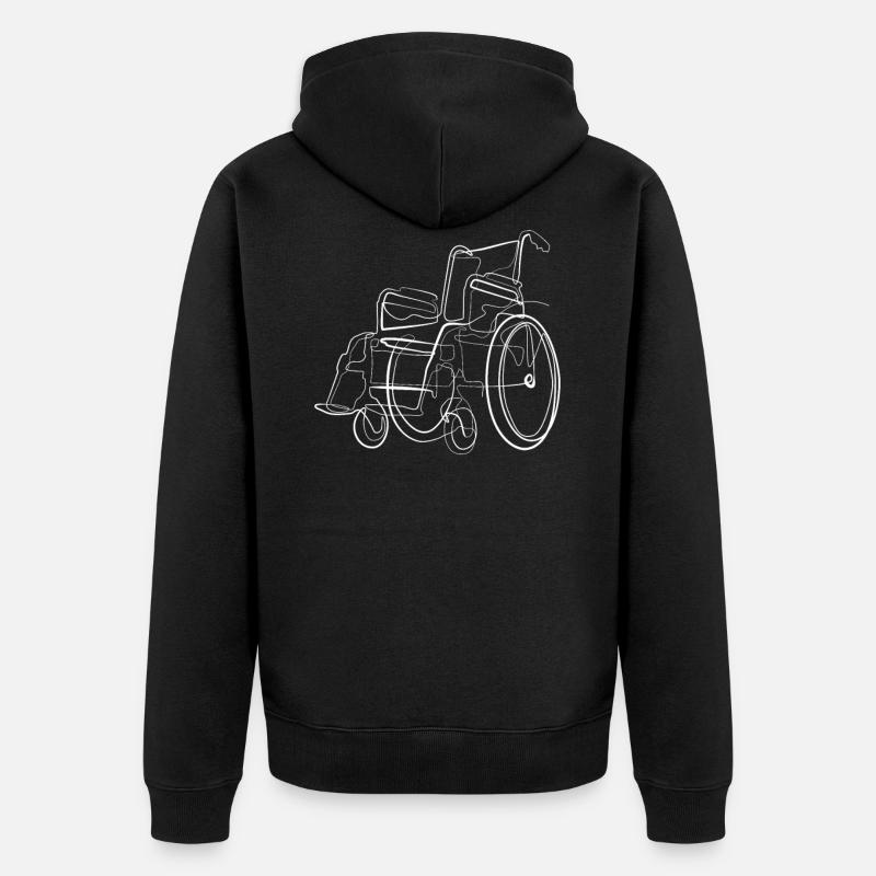 Rollstuhl Handicap - Unisex Premium Bio Zip Hoodie - Schwarz