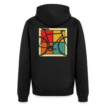 Bicycle - Unisex Premium Organic Zip Hoodie - black - Back - Nico (187cm)