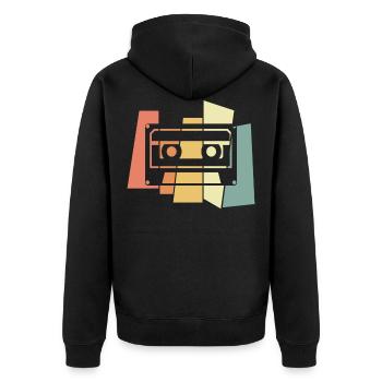 Cassette - Veste à capuche bio Premium Unisexe - noir - Dos - Nico (187cm)