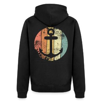 Anker retro - Veste à capuche bio Premium Unisexe - noir - Dos - Nico (187cm)