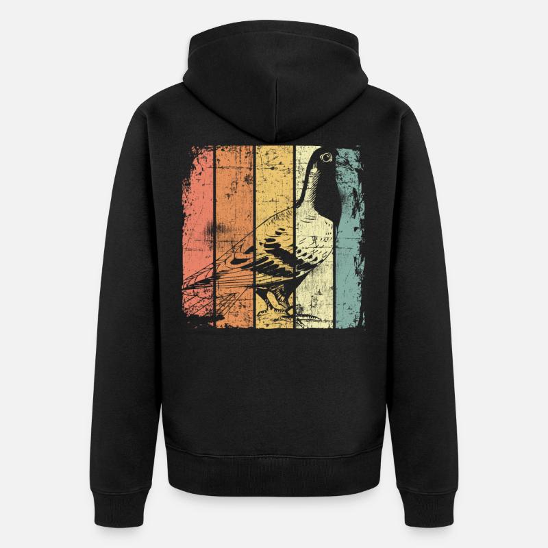 Brieftaube - Unisex Premium Bio Zip Hoodie - Schwarz