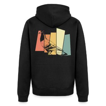Dove - Unisex Premium Organic Zip Hoodie - black - Back - Nico (187cm)