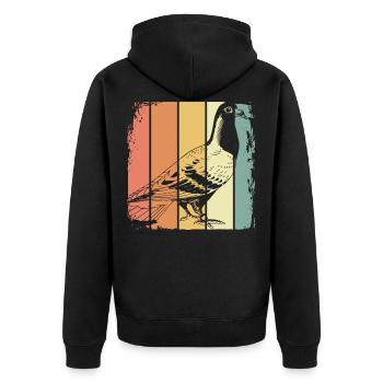 Oiseau pigeon voyageur - Veste à capuche bio Premium Unisexe - noir - Dos - Nico (187cm)