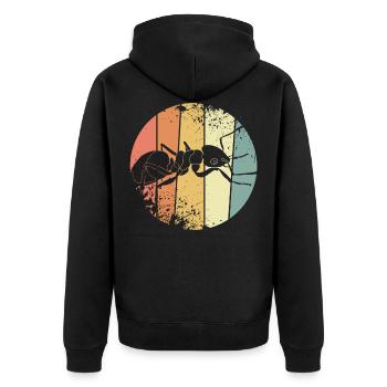 Ants Workers - Unisex Premium Organic Zip Hoodie - black - Back - Nico (187cm)