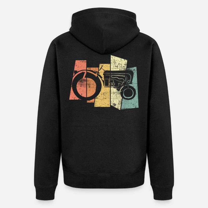 Traktor Bauer - Unisex Premium Bio Zip Hoodie - Schwarz