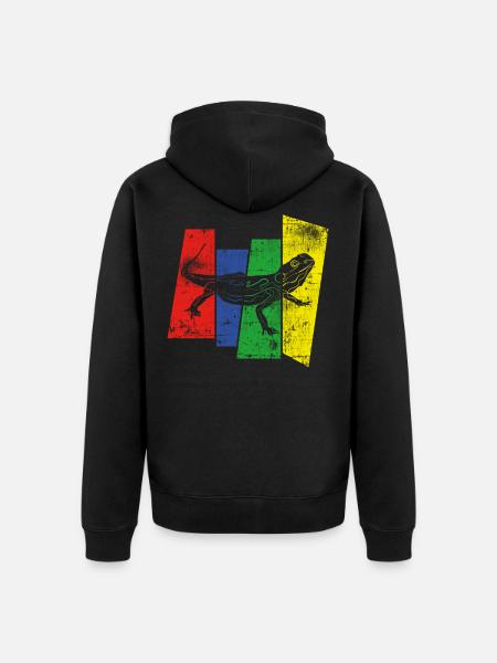 Lizard - Unisex Premium Organic Zip Hoodie - black