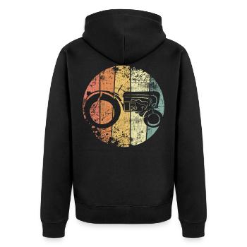 Traktor - Unisex Premium Bio Zip Hoodie - Schwarz - Hinten - Nico (187cm)