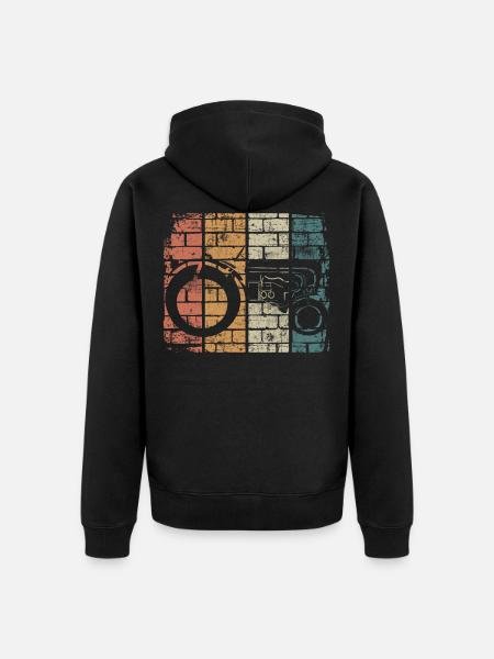Traktor - Unisex Premium Bio Zip Hoodie - Schwarz
