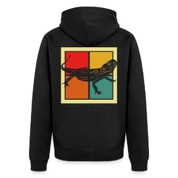 Lézard - Veste à capuche bio Premium Unisexe - noir - Dos - Nico (187cm)
