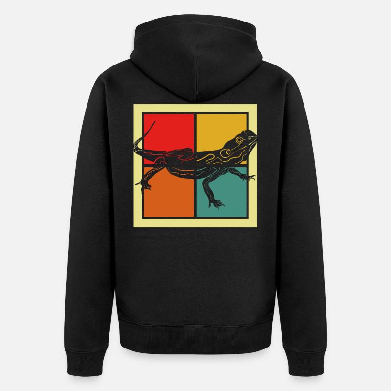 Echse - Unisex Premium Bio Zip Hoodie - Schwarz