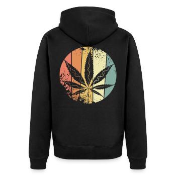 Chanvre cannabis - Veste à capuche bio Premium Unisexe - noir - Dos - Nico (187cm)