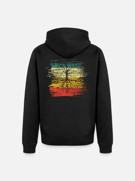 Tree - Unisex Premium Organic Zip Hoodie - black
