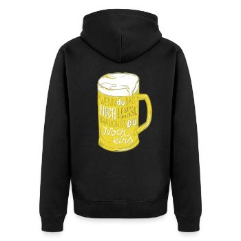 Beer drink alcohol - Unisex Premium Organic Zip Hoodie - black - Back - Nico (187cm)