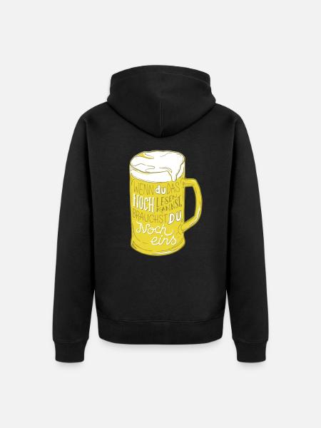 Beer drink alcohol - Unisex Premium Organic Zip Hoodie - black