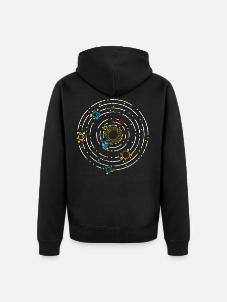 Système solaire Planet - Veste à capuche bio Premium Unisexe - noir