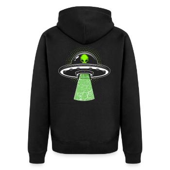 Vaisseau spatial extraterrestre - Veste à capuche bio Premium Unisexe - noir - Dos - Nico (187cm)