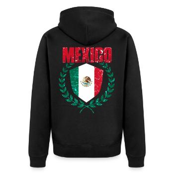 Mexiko - Unisex Premium Bio Zip Hoodie - Schwarz - Hinten - Nico (187cm)