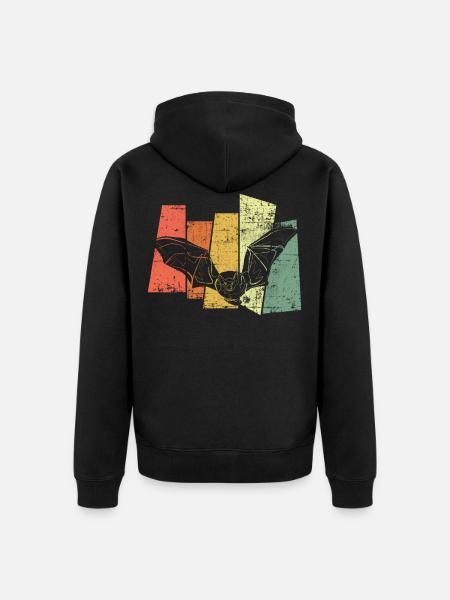 Bat - Unisex Premium Organic Zip Hoodie - black