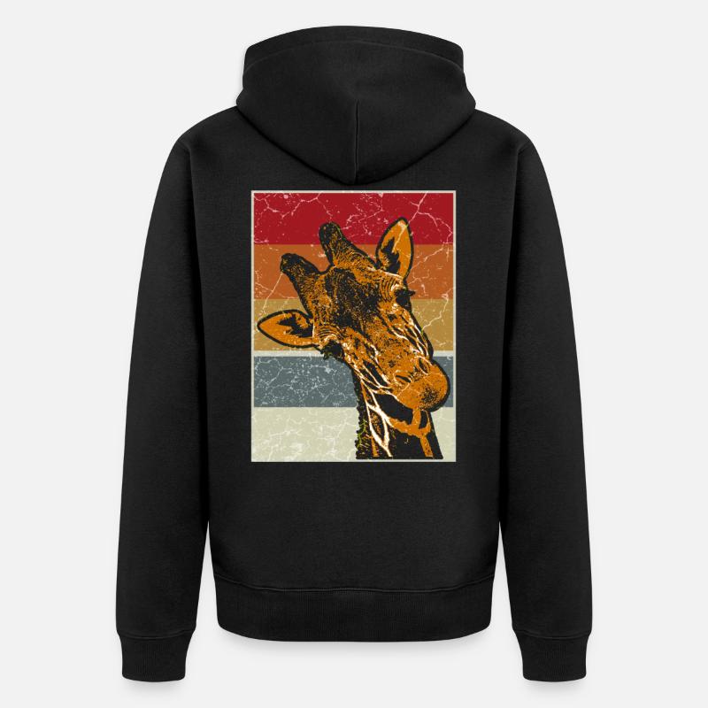 Giraffe - Unisex Premium Bio Zip Hoodie - Schwarz