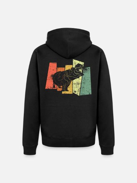 Hippo Hippo Hippo - Unisex Premium Organic Zip Hoodie - black
