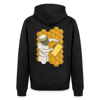 Beekeeper beekeeping bee - Unisex Premium Organic Zip Hoodie - black - Back - Nico (187cm)