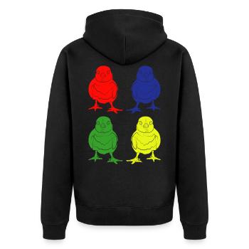 Les poussins - Veste à capuche bio Premium Unisexe - noir - Dos - Nico (187cm)