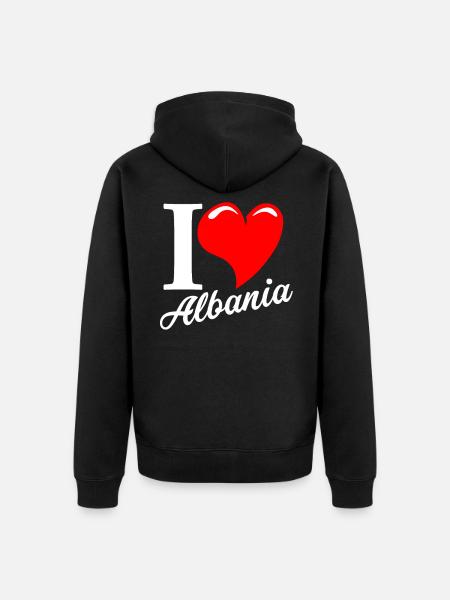 Albanie - Veste à capuche bio Premium Unisexe - noir