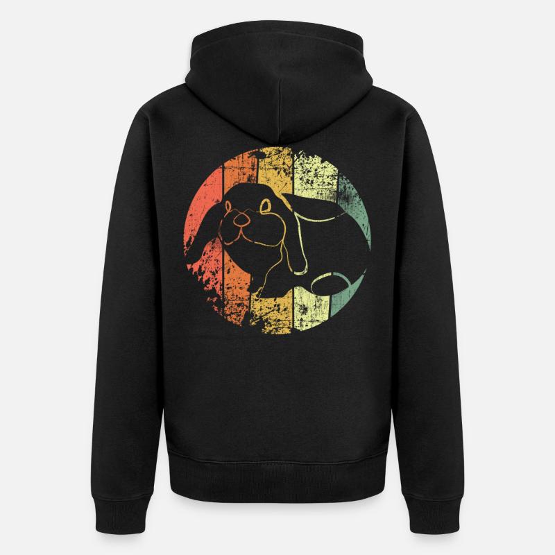 Les lapins - Veste à capuche bio Premium Unisexe - noir