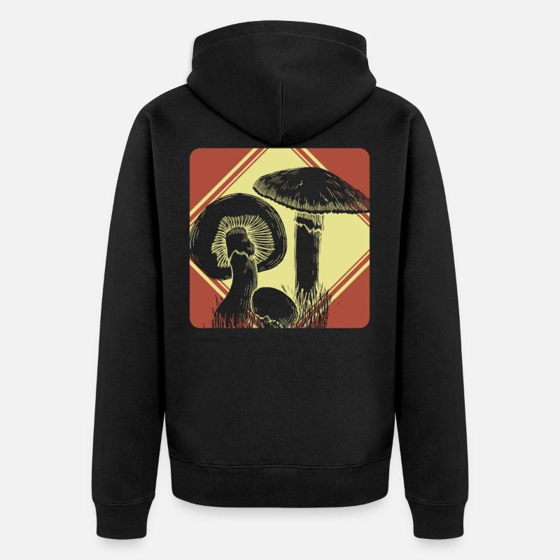Champignons - Veste à capuche bio Premium Unisexe - noir