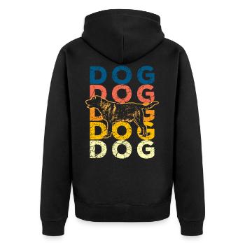 Hund Hunde - Unisex Premium Bio Zip Hoodie - Schwarz - Hinten - Nico (187cm)