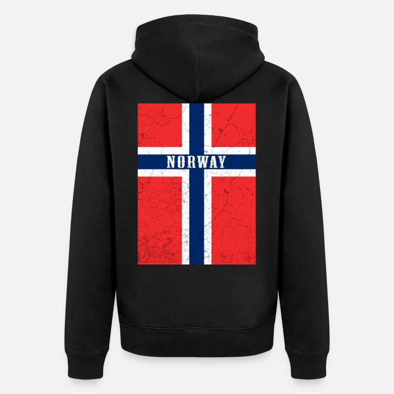Drapeau norvégien - Veste à capuche bio Premium Unisexe - noir