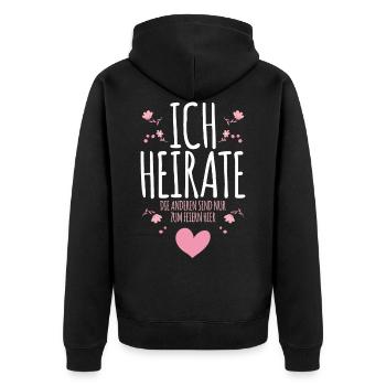 Bride Bachelor Party - Unisex Premium Organic Zip Hoodie - black - Back - Nico (187cm)