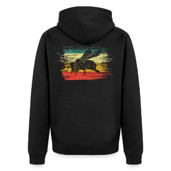 Imker Biene - Unisex Premium Bio Zip Hoodie - Schwarz - Hinten - Nico (187cm)