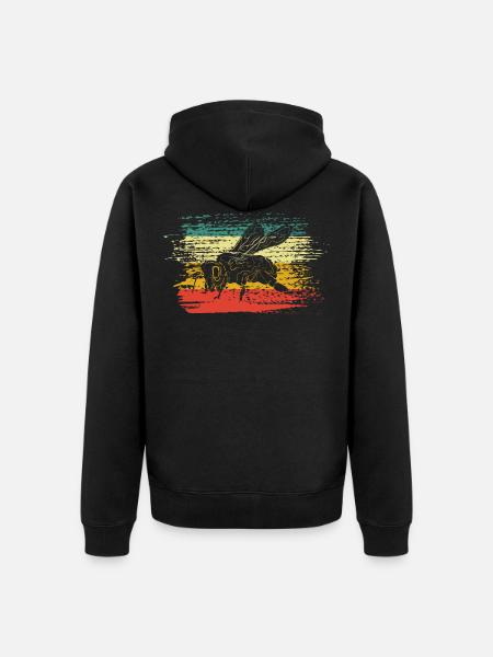 Beekeeper Bee - Unisex Premium Organic Zip Hoodie - black