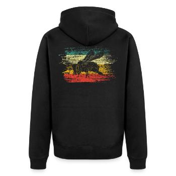 Bee Environmental Protection - Unisex Premium Organic Zip Hoodie - black - Back - Nico (187cm)