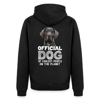 Great Dane dog - Unisex Premium Organic Zip Hoodie - black - Back - Nico (187cm)