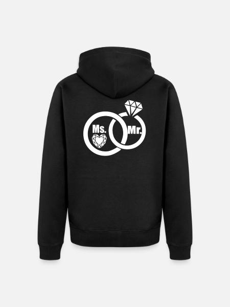 Wedding - Unisex Premium Organic Zip Hoodie - black