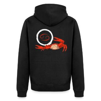 Zodiac Cancer Cancer - Unisex Premium Organic Zip Hoodie - black - Back - Nico (187cm)