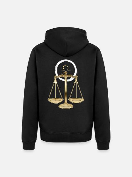 Sternzeichen Waage Libra - Unisex Premium Bio Zip Hoodie - Schwarz