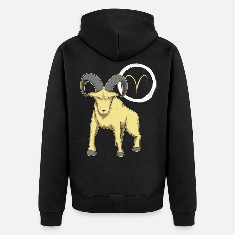 Zodiac Bélier Bélier - Veste à capuche bio Premium Unisexe - noir