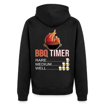 Grillen BBQ Grill - Unisex Premium Bio Zip Hoodie - Schwarz - Hinten - Nico (187cm)