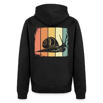 Snail - Unisex Premium Organic Zip Hoodie - black - Back - Nico (187cm)