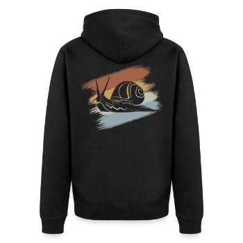 Snail - Unisex Premium Organic Zip Hoodie - black - Back - Nico (187cm)