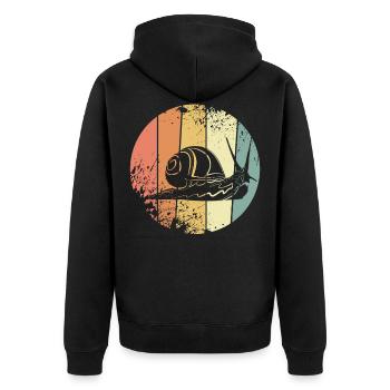 Snail retro - Unisex Premium Organic Zip Hoodie - black - Back - Nico (187cm)