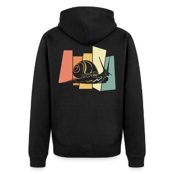 Snail - Unisex Premium Organic Zip Hoodie - black - Back - Nico (187cm)