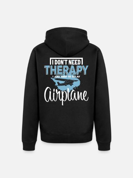 Airplane - Unisex Premium Organic Zip Hoodie - black