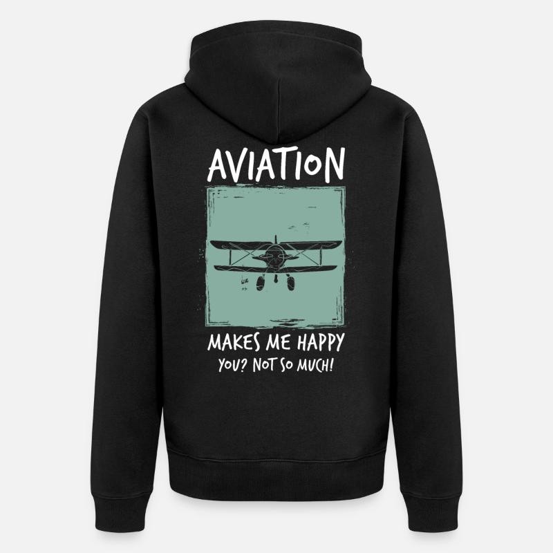 Avion - Veste à capuche bio Premium Unisexe - noir