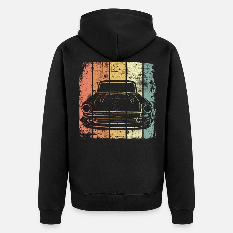 Auto retro - Veste à capuche bio Premium Unisexe - noir