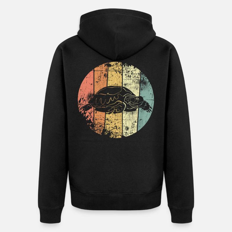 Turtle - Unisex Premium Organic Zip Hoodie - black