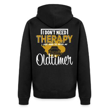 Oldtimer Car - Unisex Premium Organic Zip Hoodie - black - Back - Nico (187cm)